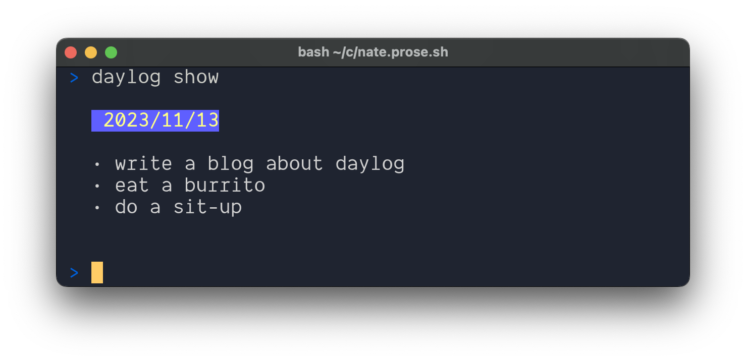 daylog screenshot